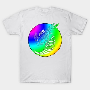 monster bee in pride rainbow gradient aesthetic art ecopop T-Shirt